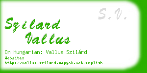 szilard vallus business card